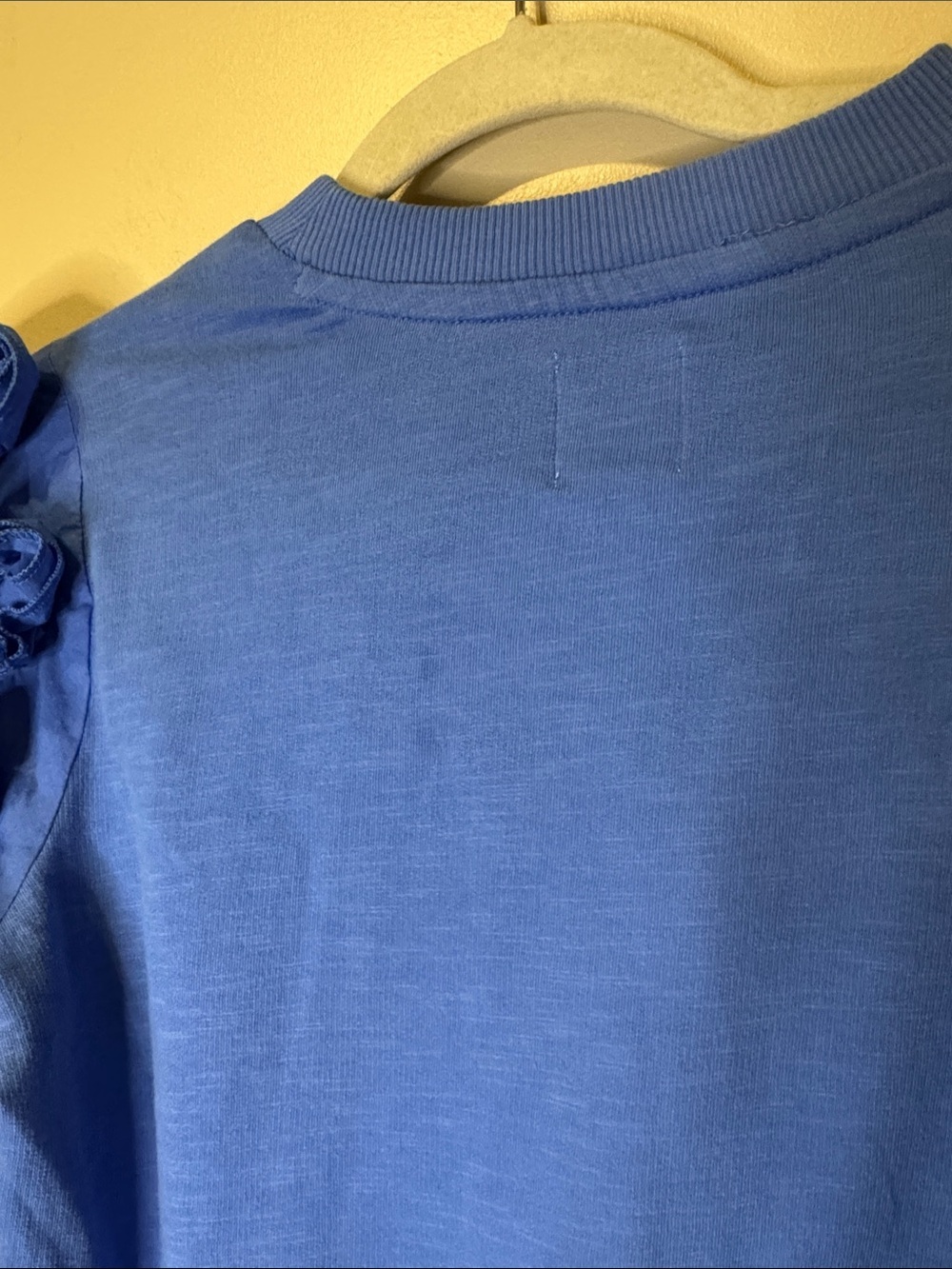 Maeve Ruffle Puff-Sleeve Tee | XSmall | Blue - Picture 9 of 9